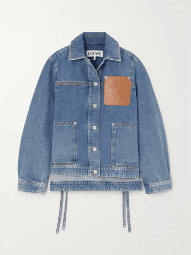Leather-trimmed denim jacket (In-Store)