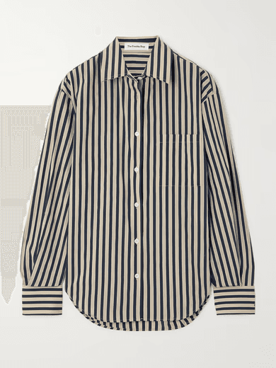 Lui Striped Cotton-Blend Poplin Shirt (In-Store)