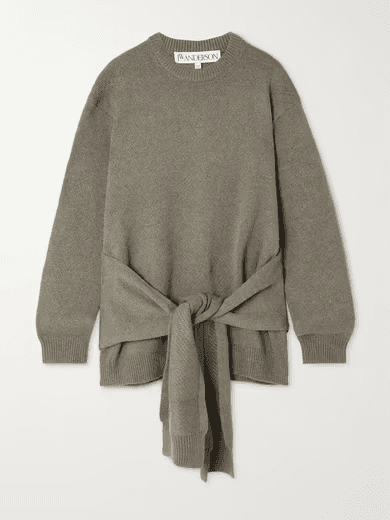 Tie-Detailed Knitted Sweater (In-Store)