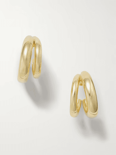 Double Natasha Lilly gold-plated hoop earrings (In-Store)