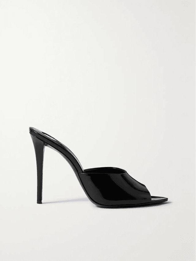 Glossed-leather mules (In-Store)