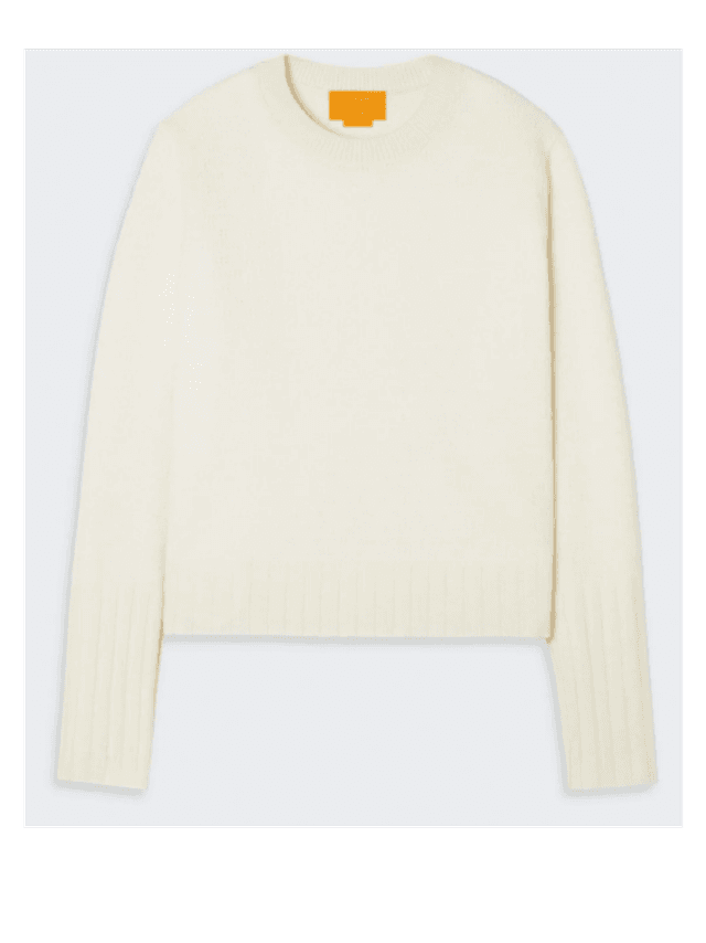 Shrunken Pointelle Crew In Cashmere (In Store)