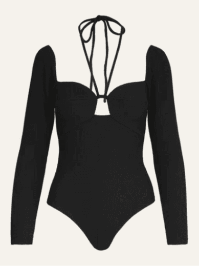 Prayer Rocks Bodysuit in Black (In Store)