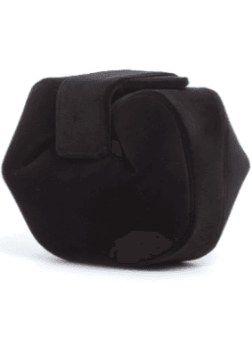 Soft Demi Clutch in Black Cotton Velvet (In Store)