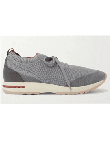 Loro Piana 360 Flexy Walk Leather-Trimmed Knitted Wish Wool Sneakers (In Store) | Thumbnail 1