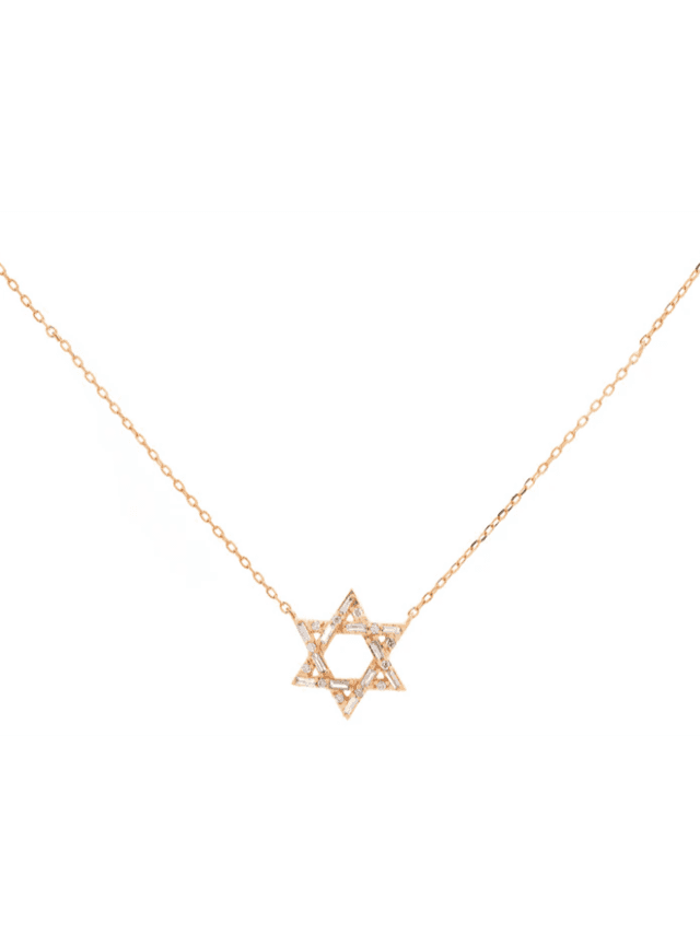 Diamond 18K Yellow Gold Star of David Necklace (In Store)