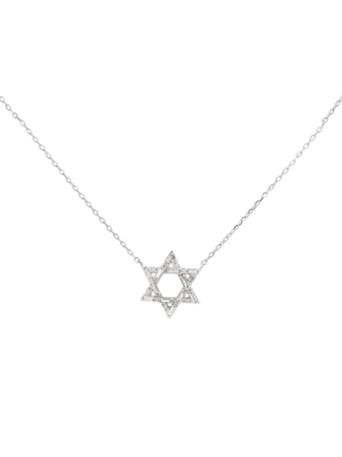 Wish Fine Jewelry Diamond 18K White Gold Star of David Necklace (In Store) | Thumbnail 1