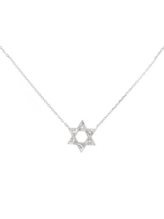 Diamond 18K White Gold Star of David Necklace (In Store)