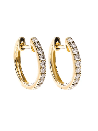Diamond 18K Gold Huggie Hoop Earrings (In Store)