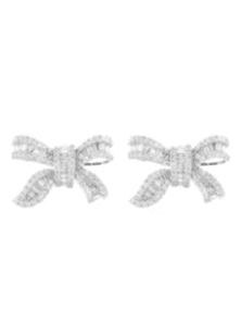 Diamond 18K Gold Bow Earrings (In Store)