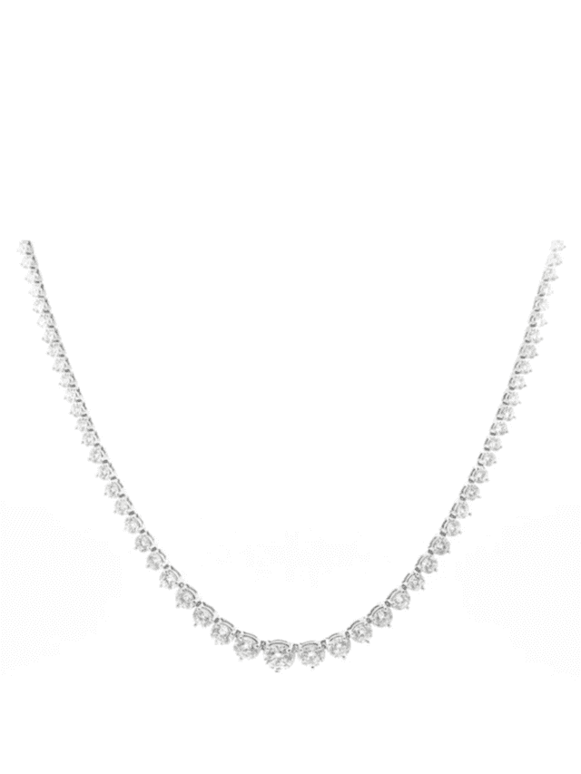 Diamond 18K Gold Graduated Tennis Necklace (In Store)