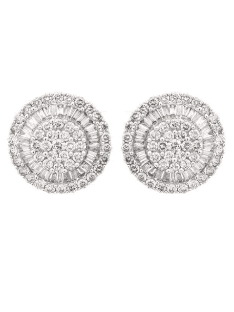 Diamond White Gold Circle Earrings (In Store)