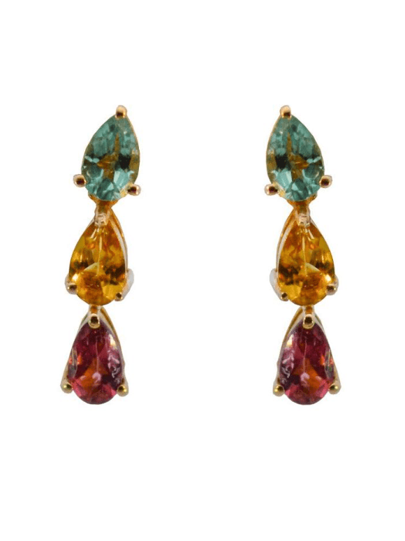 14KY Multi Tourmaline Earrings (In Store)