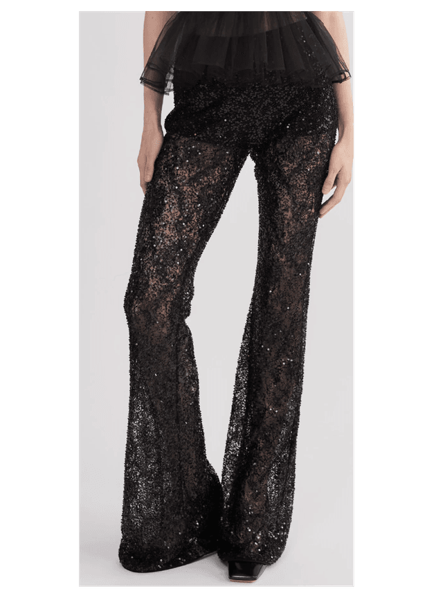 Lennon black embroidered lace pants (In Store)