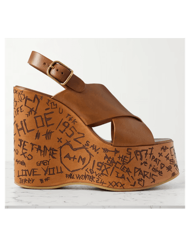 Chloé Maxime leather platform wedge sandals (In Store) | Thumbnail 1