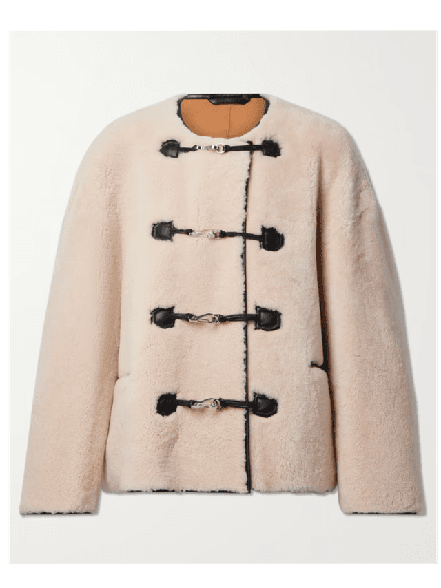 Leather-trimmed shearling jacket (in Store)