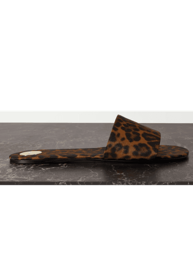 Saint Laurent Carlyle leopard-print grosgrain sandals (In Store) | Thumbnail 1