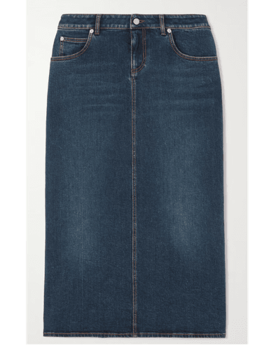 Alexander McQueen Paneled denim midi skirt (In Store) | Thumbnail 1