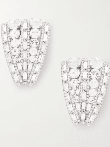 Alessandra Rich Silver-tone crystal clip earrings (In Store) | Thumbnail 1