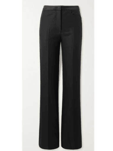 Tom Ford Satin-trimmed wool, mohair and silk-blend flared pants (In Store) | Thumbnail 1