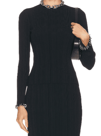 Jen Knit Top in Black w/ Rings at cuff (In Store)