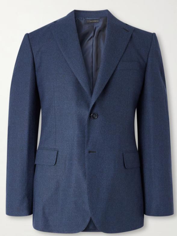 Trevi Slim-Fit Micro-Checked Wool Suit Jacket
