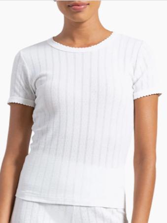 LESET Pointelle Crewneck T-Shirt | Thumbnail 1