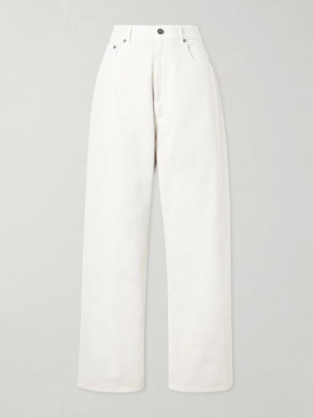 Oversized mid-rise wide-leg organic jeans