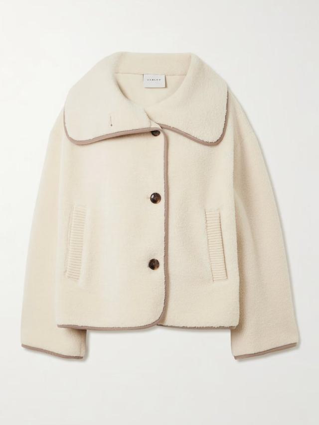 Romane jersey-trimmed fleece jacket