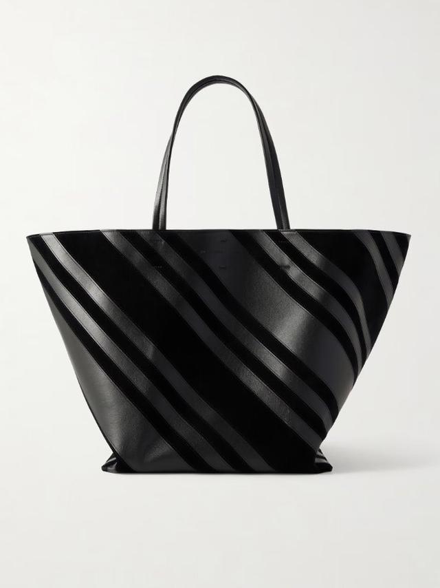 Phoebe Philo Basket Cabas striped leather and suede tote