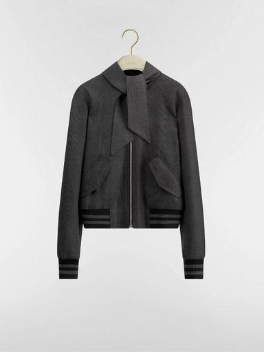 Dior Zipped Jacket in Gray Prince of Wales Virgin Wool and Cashmere | Thumbnail 1