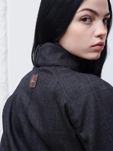 Dior Zipped Jacket in Gray Prince of Wales Virgin Wool and Cashmere | Thumbnail 4