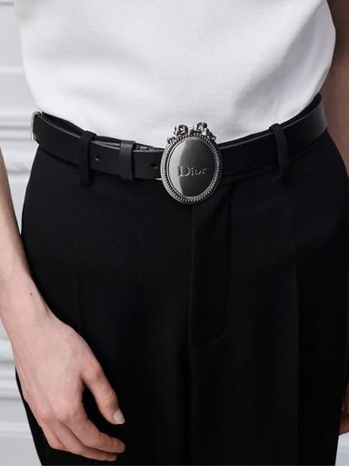 Dior Dior Médaillon Belt Black Smooth Calfskin, 25 MM | Thumbnail 3