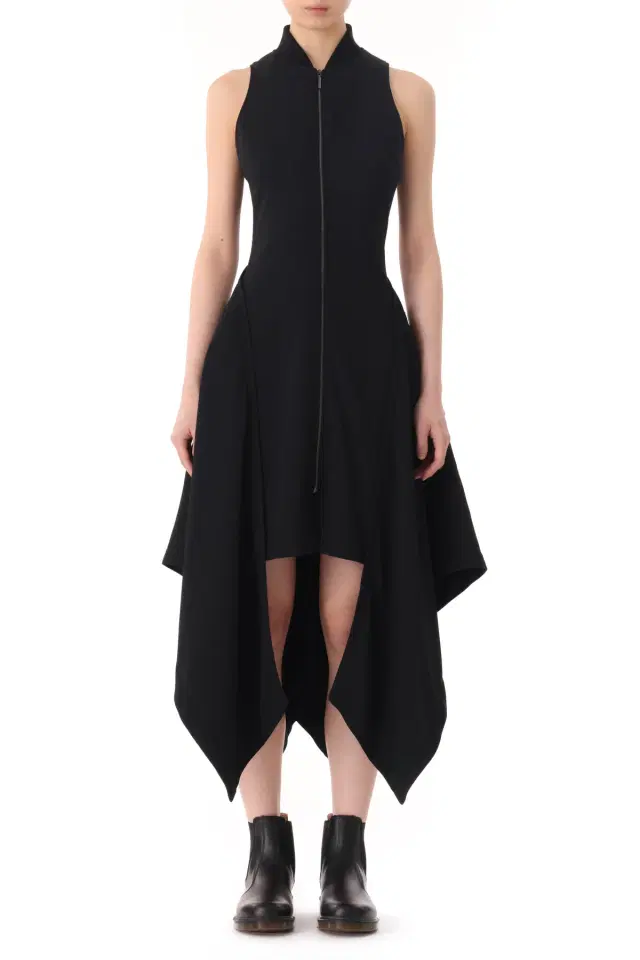 Fluid Crepe Bomber Fit and Flare Dress