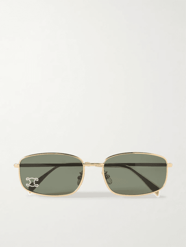 Triomphe Crystal Square-Frame Sunglasses (In Store)