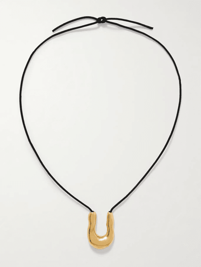 Wishbone gold vermeil cord necklace (In Store)