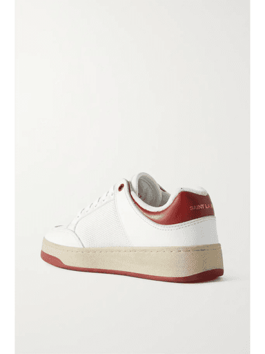 Saint Laurent SL61 Logo-Print Perforated Leather Sneakers (In Store) | Thumbnail 2