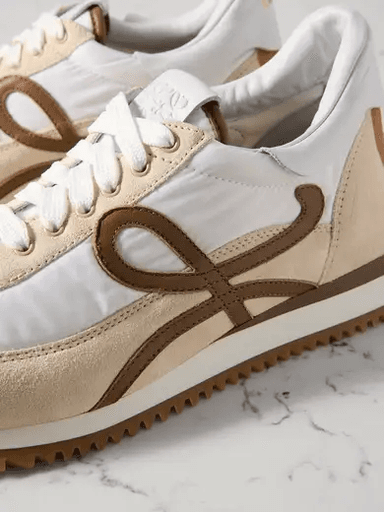 Loewe Flow Runner leather-trimmed shell and suede sneakers (In Store) | Thumbnail 3