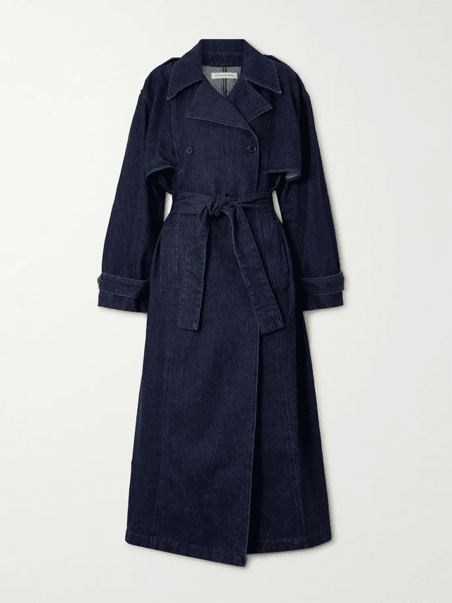 Double-breasted denim trench coat (In Store)