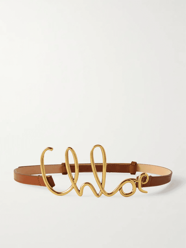 Gold-tone and leather belt (NAP)