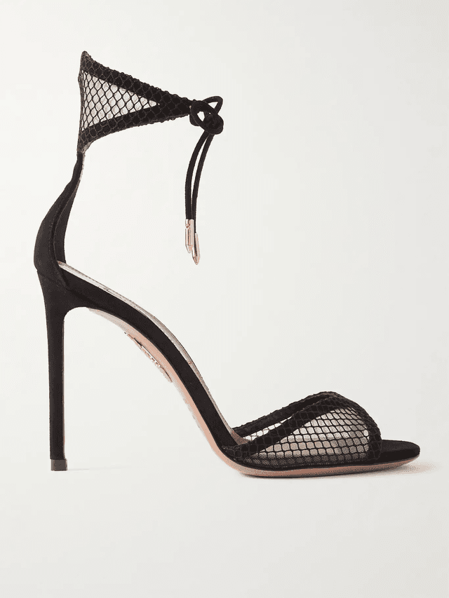 Wicked 105 suede-trimmed mesh sandals (In Store)