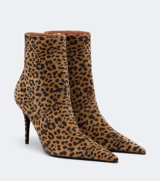 Barbara leopard-print suede ankle boots