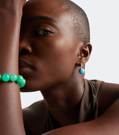 Suzanne Kalan 18kt gold drop earrings with turquoise and diamonds | Thumbnail 4