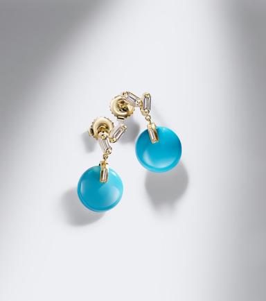 Suzanne Kalan 18kt gold drop earrings with turquoise and diamonds | Thumbnail 5