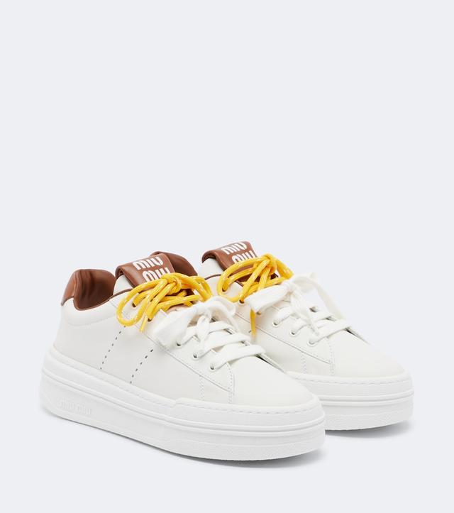 Miu Miu Leather platform sneakers