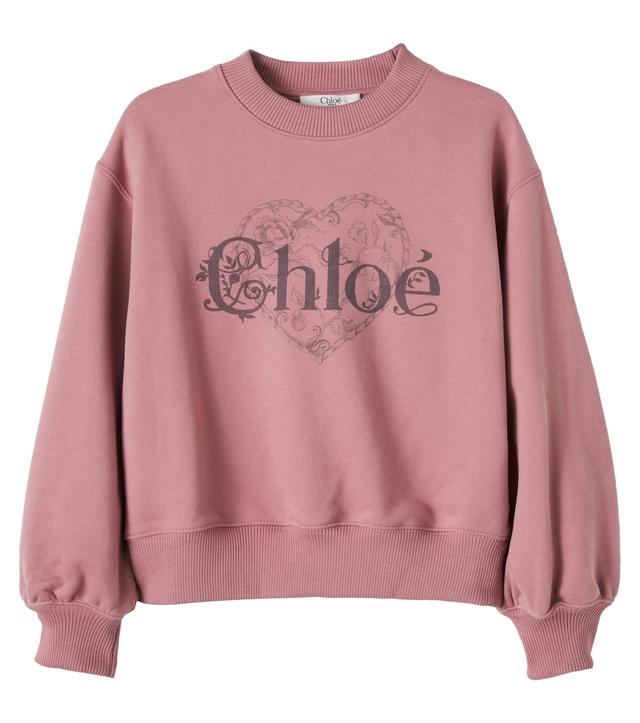 CHLOÉ KIDS Chloé Kids Logo printed cotton jersey sweatshirt