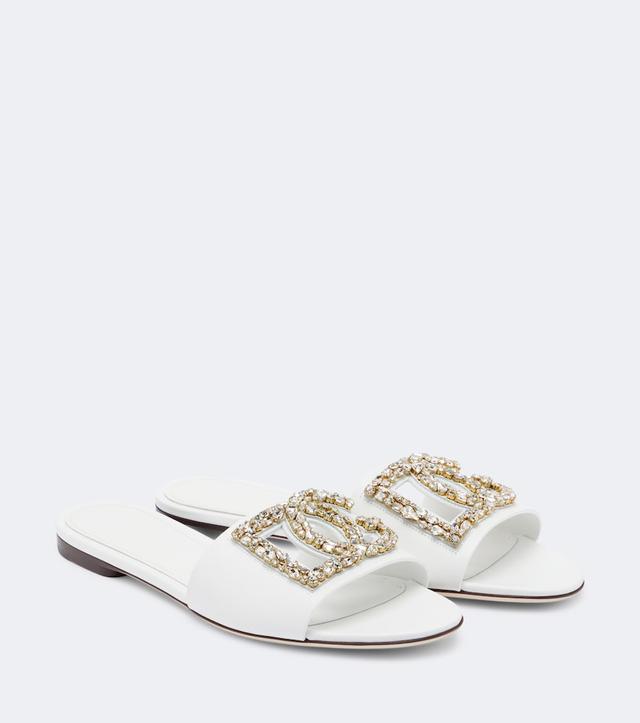 Dolce & Gabbana DG embellished leather slides