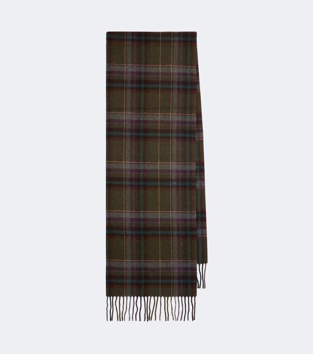 Polo Ralph Lauren Checked fringed wool scarf