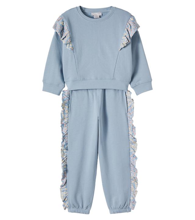 Stella McCartney Kids Ruffled jersey sweatshirt and sweatpants set