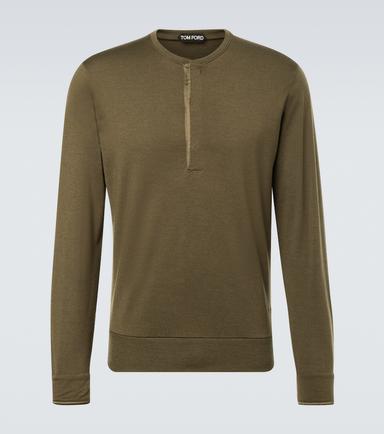 Tom Ford Wool, cashmere, and silk Henley shirt | Thumbnail 1